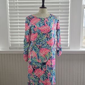 Lilly Pulitzer Tropical Flamingo Long Sleeve Dress